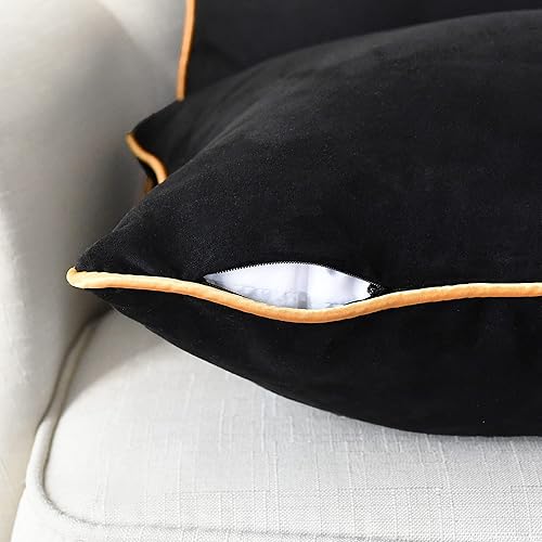 Miniatura 7 de CaliTime Paquete de 2 fundas de almohada suaves para sofá decoración del hogar color liso brillante textura tejida de lino sintético 18 x 18