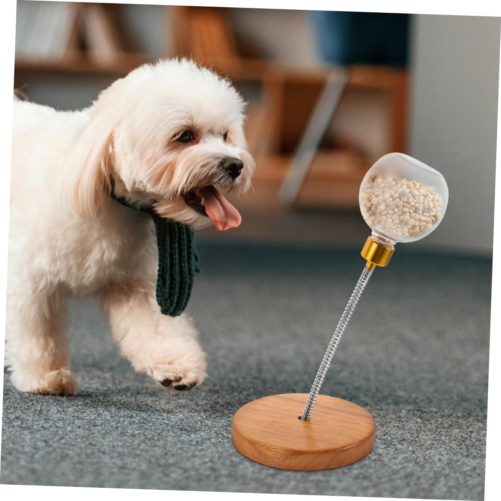 Hohopeti Snackball für Hunde aus Robustem Kunststoff mit Edelstahleinsatz Interaktives Langsames Fresserspielzeug als Hundeleckerli Spender für Drinnen und Welpen