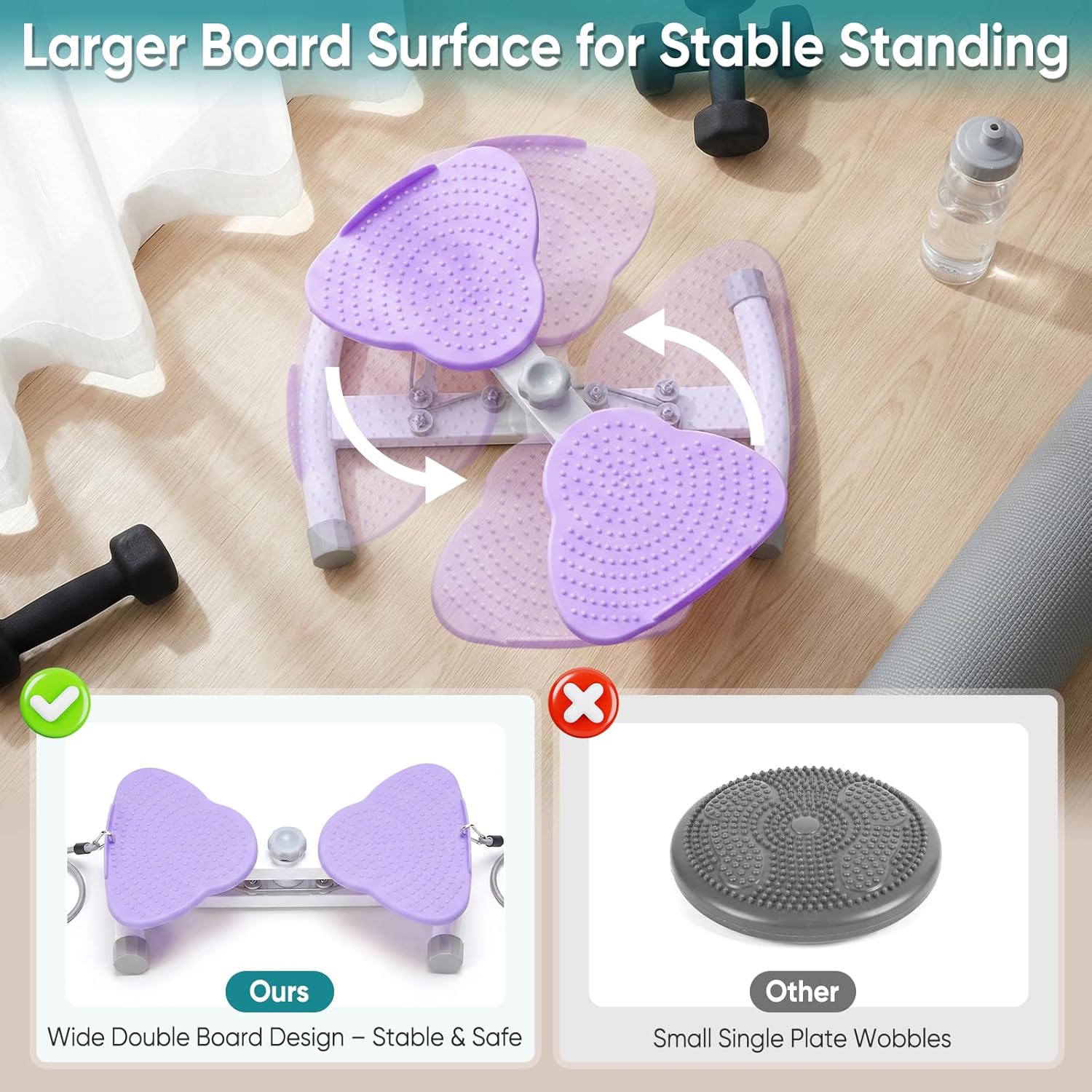 OLIXIS Waist Twister Machine Exercise, Ab Twister Board, 300 lbs Capacity, Noiseless Fitness Tool for Core & Belly Fat Workout, Anti-Slip Home Gym Equipment for Women and Men