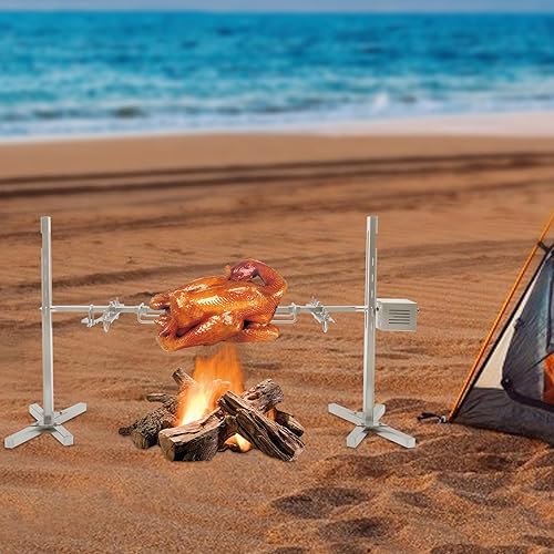 Miniatura 2 de Kit de parrilla eléctrica para barbacoa de 53 pulgadas, motor de asador automático, herramienta de parrilla de acero inoxidable, kit de asador