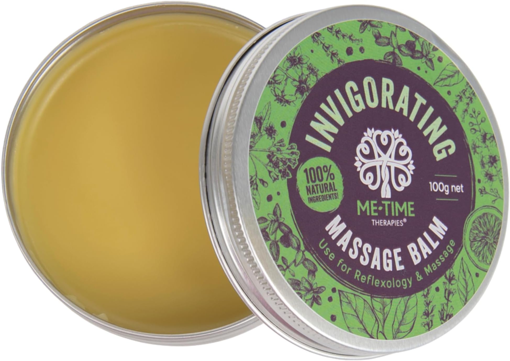Invigorating Massage Balm & Reflexology Balm 100g – Citrus Massage Wax for Reflexology, Sports & Deep Tissue Massage – Professional Massage Balm - Me Time Therapies