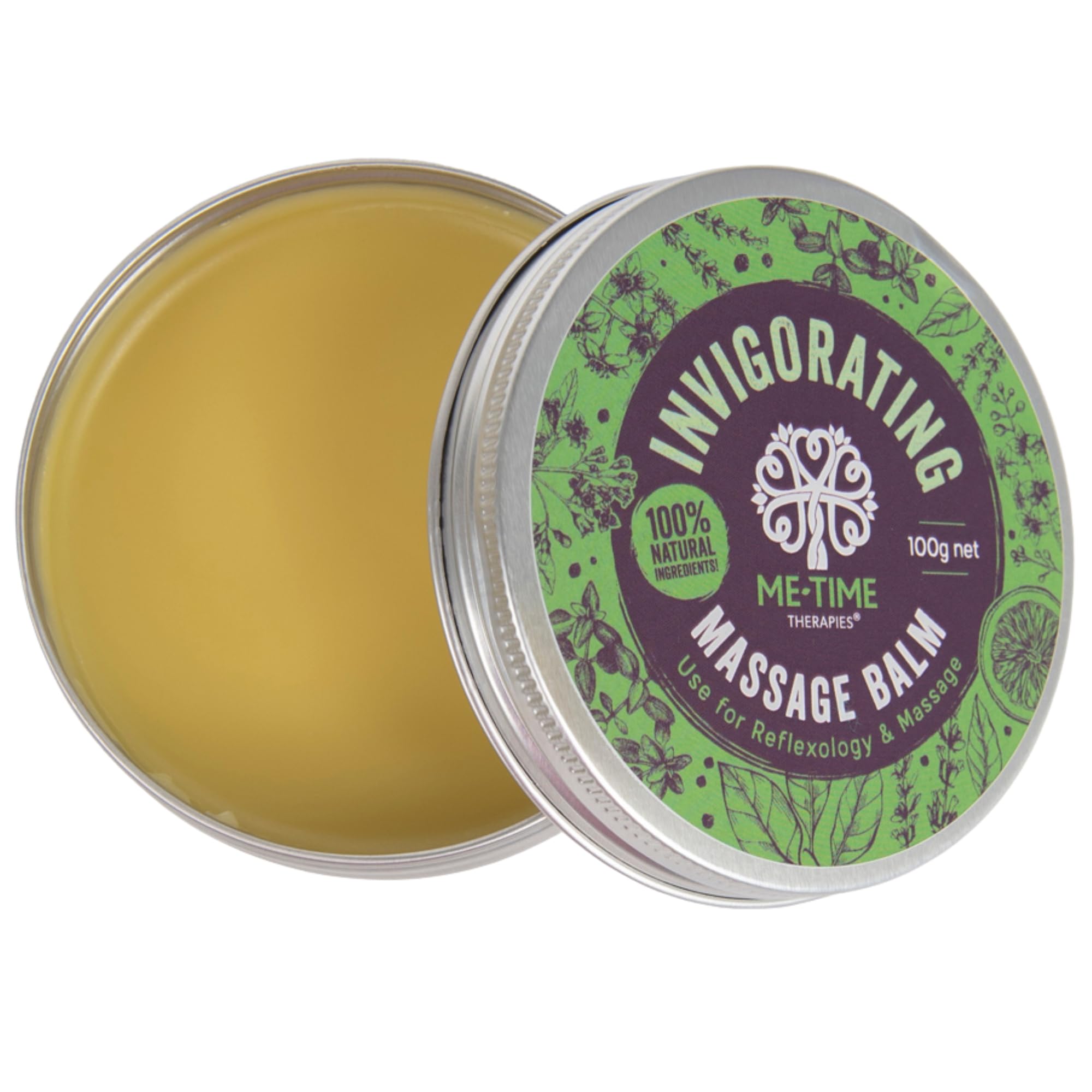 Invigorating Massage Balm 100g – Natural Reflexology Wax for Professional Reflexology Treatments – Massage Therapy Including Sports & Physiotherapy - Me Time Therapies