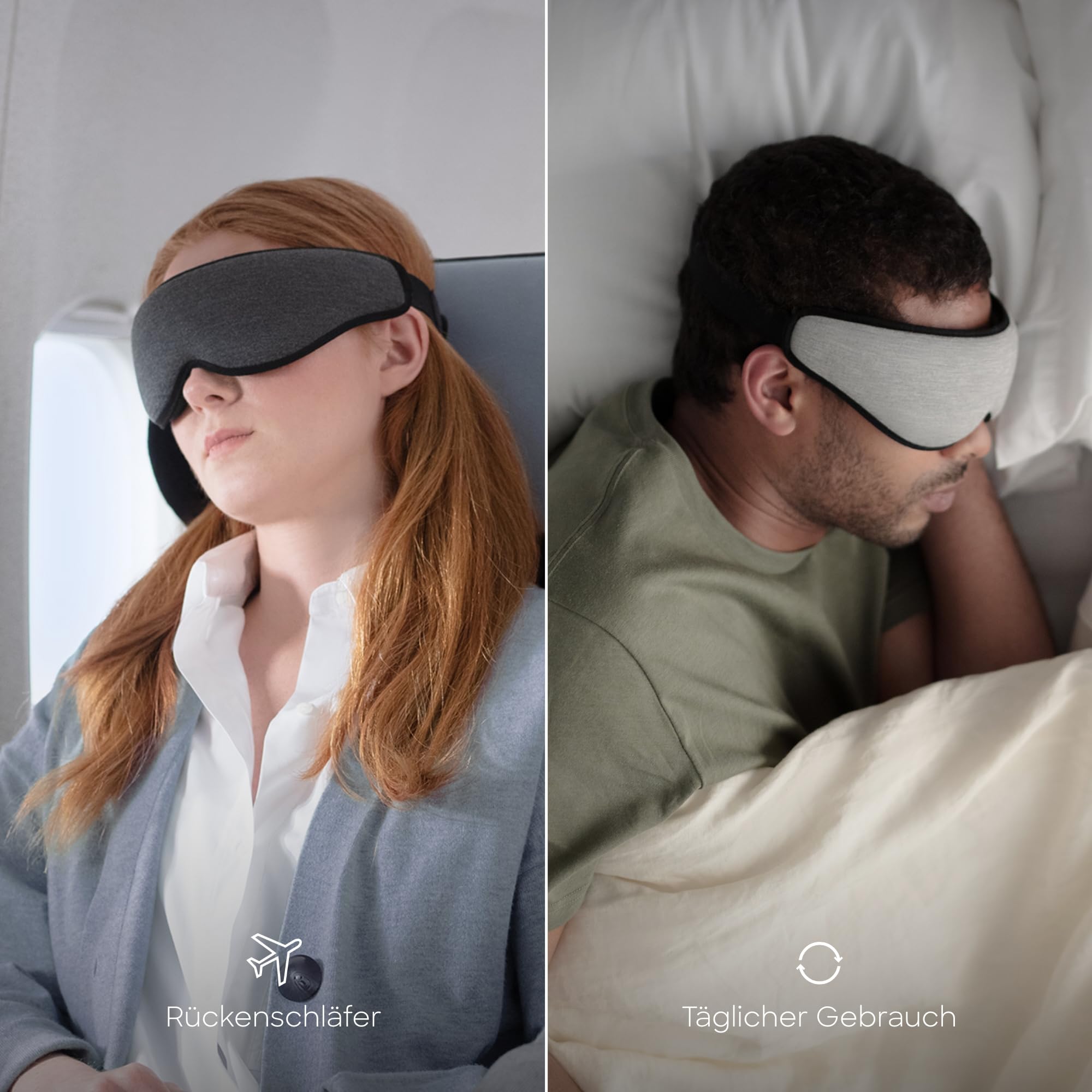 Ostrichpillow - Augenmaske | Ergonomische 3D-Maske | Passt Sich der Gesichtsform an | Maske zum Schlafen, Ausruhen, Entspannen | Blockiert Licht für Absolute Dunkelheit (Dark Night).