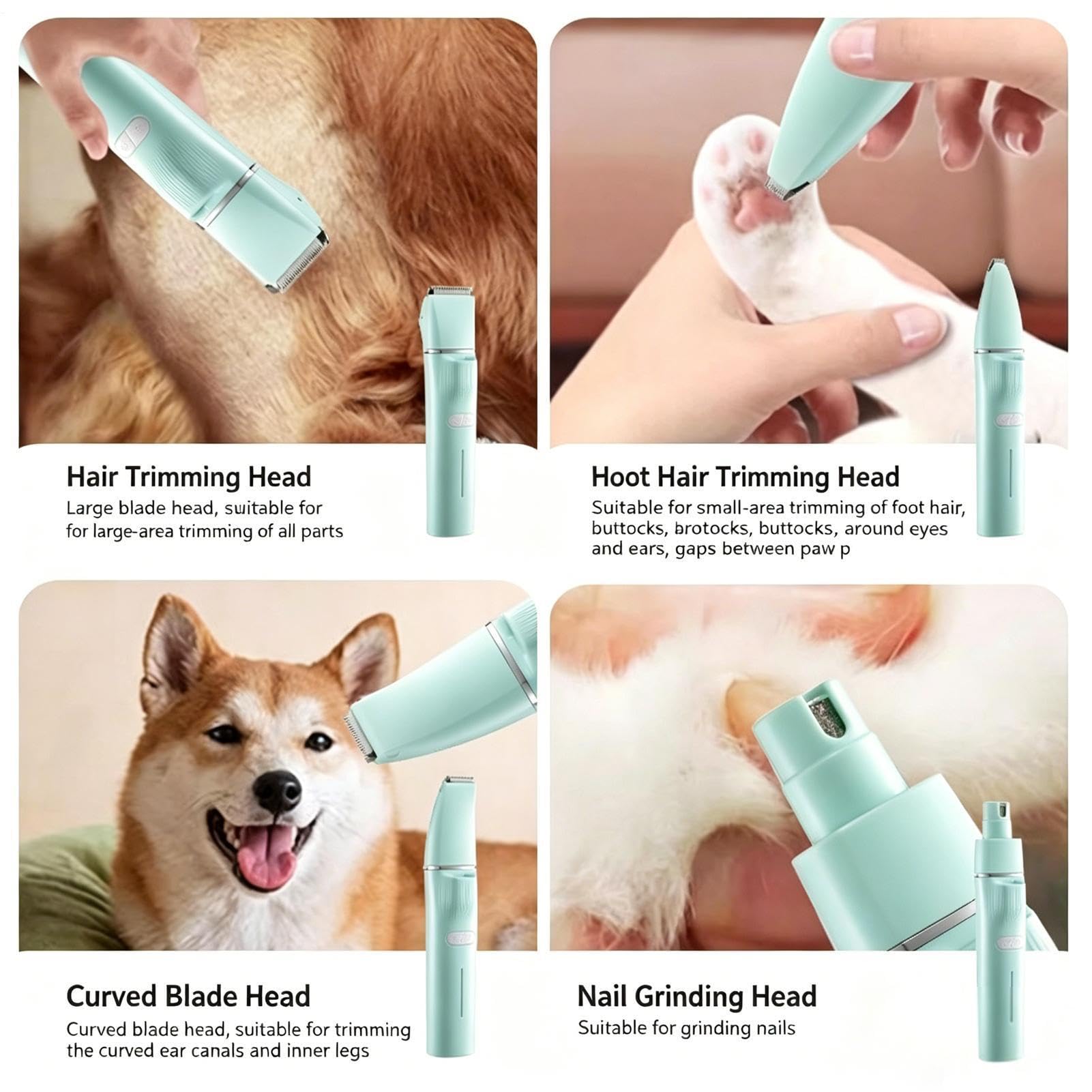 Cortacésped eléctrico para patas de perro recargable cuatro en con