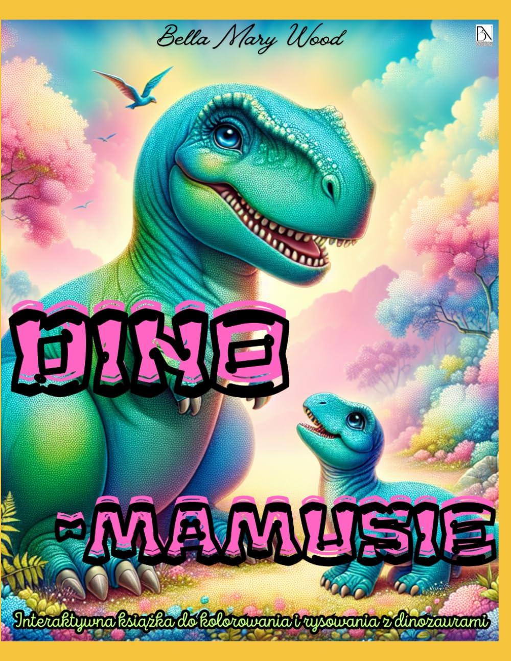 DINOMAMUSIE Interaktywna książka do kolorowania i rysowania z dinozaurami: dinozaury książki dla dzieci