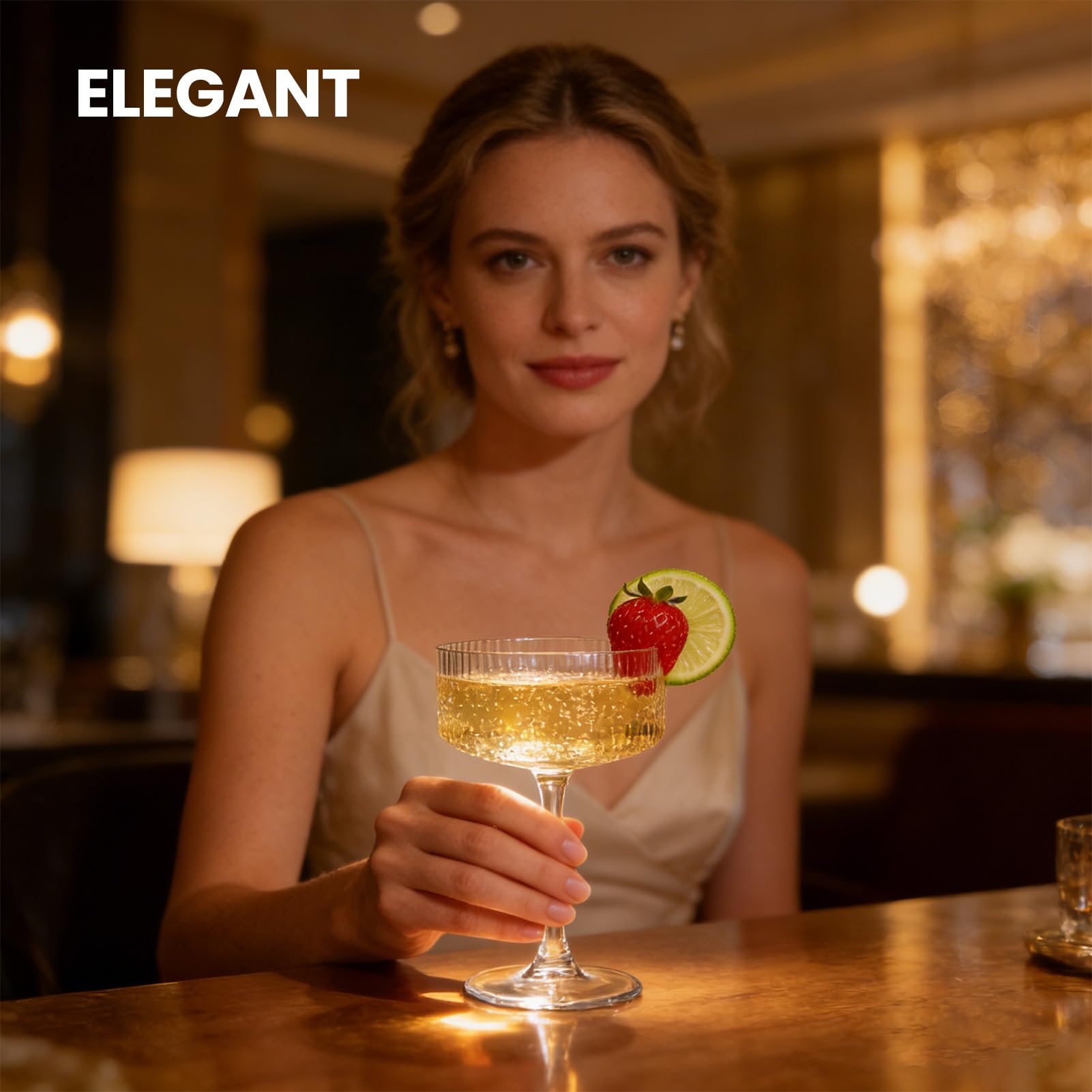 Juego de 4 copas de martini, copas de cristal coupé, copas de cóctel, grandes e inusuales, copas de champán soplado a mano para café expreso Martini, Manhattan como artículos de bar (JR1007)