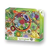 Vista 2 de Springbok 's - Rompecabezas de 1000 piezas para jardín suculento, fabricado en Estados Unidos