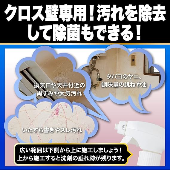 Amazon Co Jp 大容量お得な希釈タイプ 壁汚れ職人 濃縮詰め替え 1l クロス壁専用 賃貸物件退室後に壁清掃を行うために開発された洗剤 クロスの ヤニ 黒ずみ 調味料のハネ いたずら書きや擦れ汚れに 産業 研究開発用品