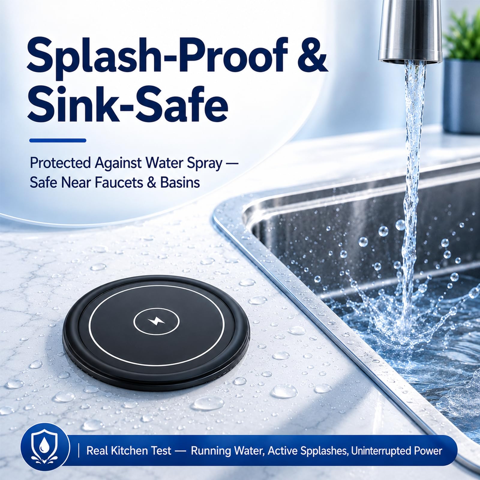 Presa a scomparsa con 2 A + 1 C 4 prese con caricabatterie wireless da 15 W