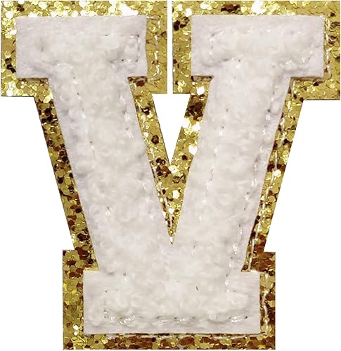 Miniatura 55 de 4 parches de letras de felpilla blanca, parches termo-adhesivas de 2.2", parches de letras de felpilla para ropa (M)