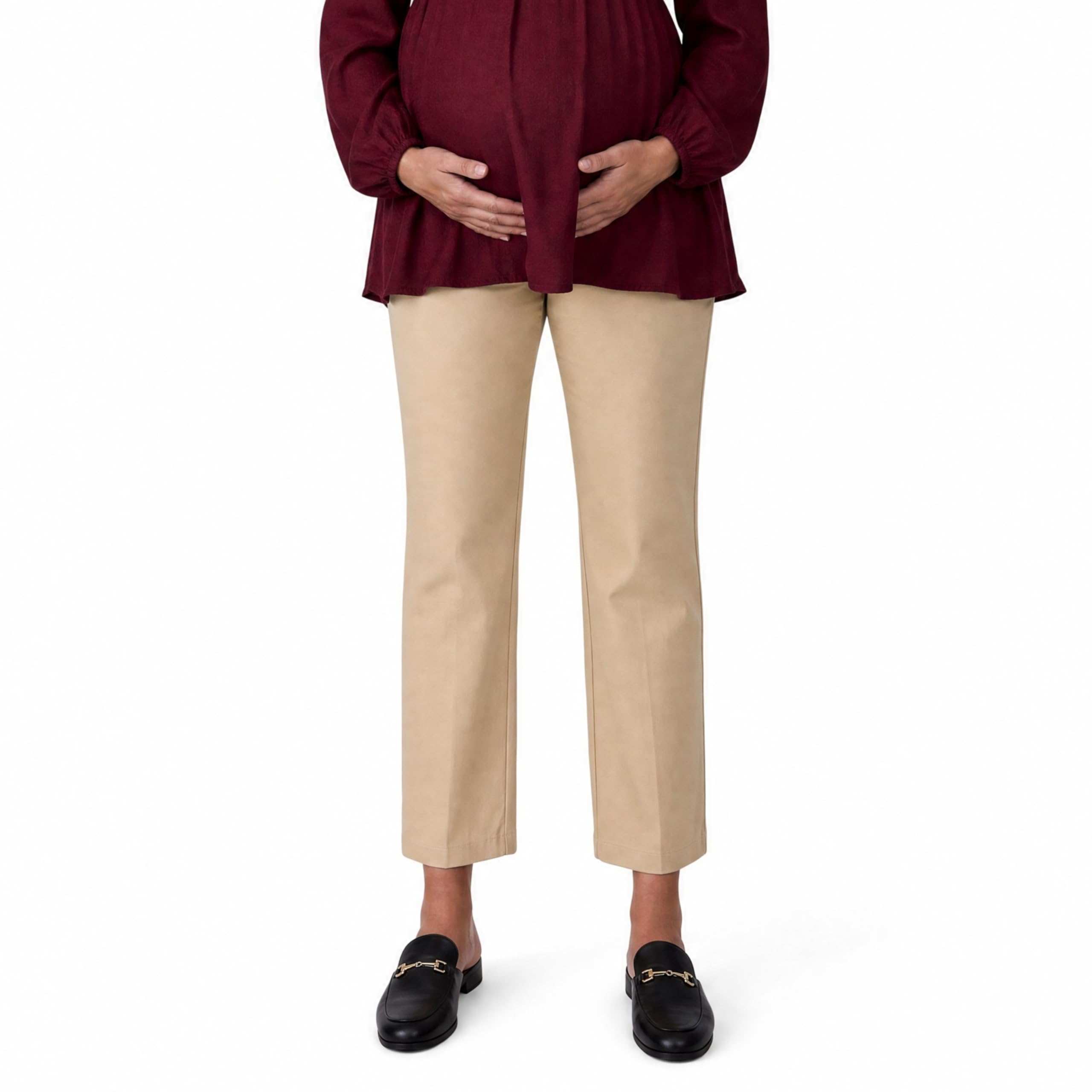 Motherhood Maternity Pantalón de Maternidad Cómodo, Súper Elástico sobre El Vientre, Ajustado, Casual, para El Trabajo, Xs-3x - Pantalones de Vestir Mujer
