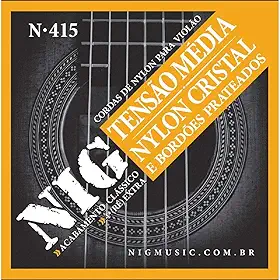Cordas Para Violão, Rouxinol, Nylon Cristal, Média Tensão