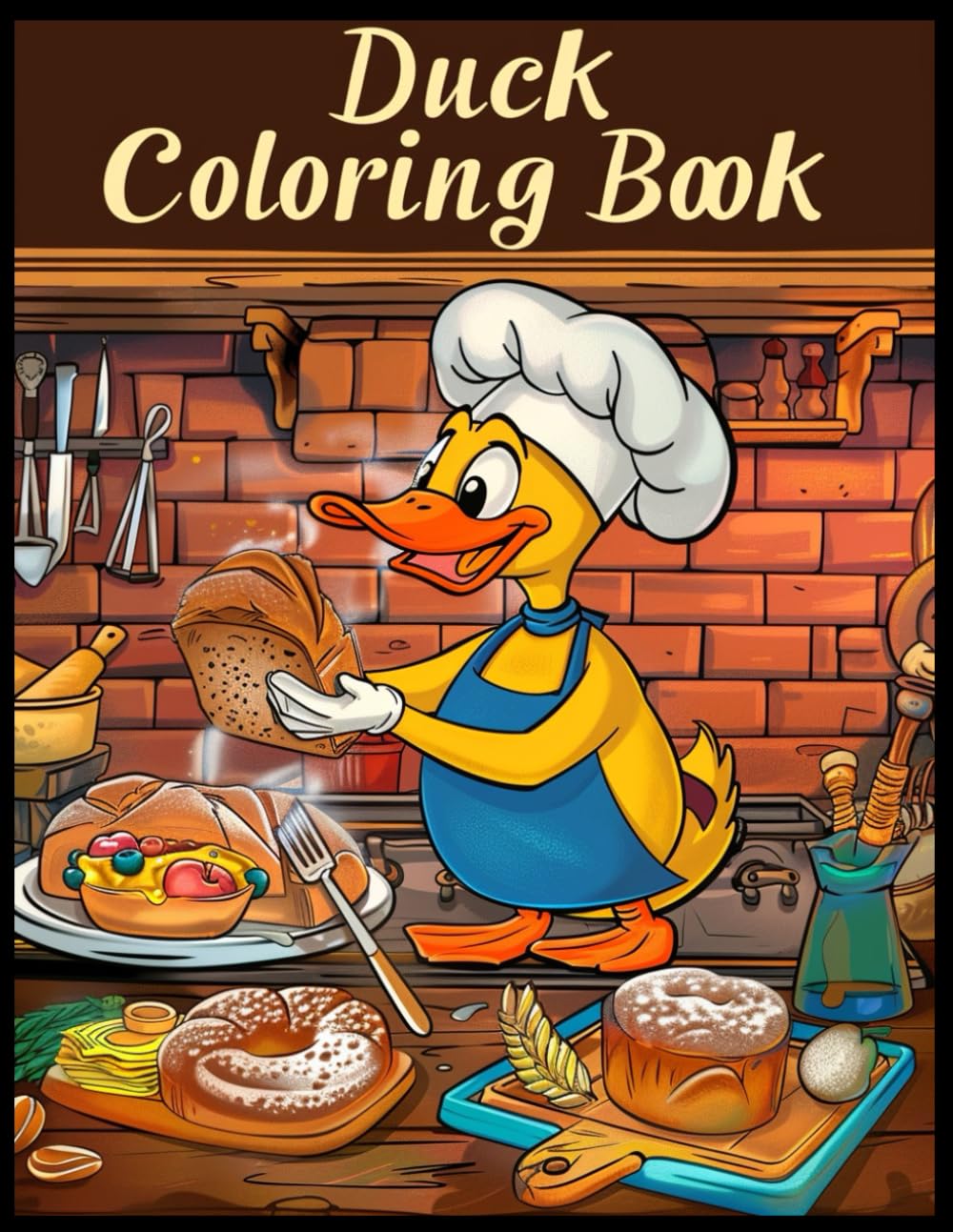 Duck Coloring Book for Kids & Adults: Fun and Easy Duck with a chef's hat Coloring Pages For Relaxation and Stress Relief