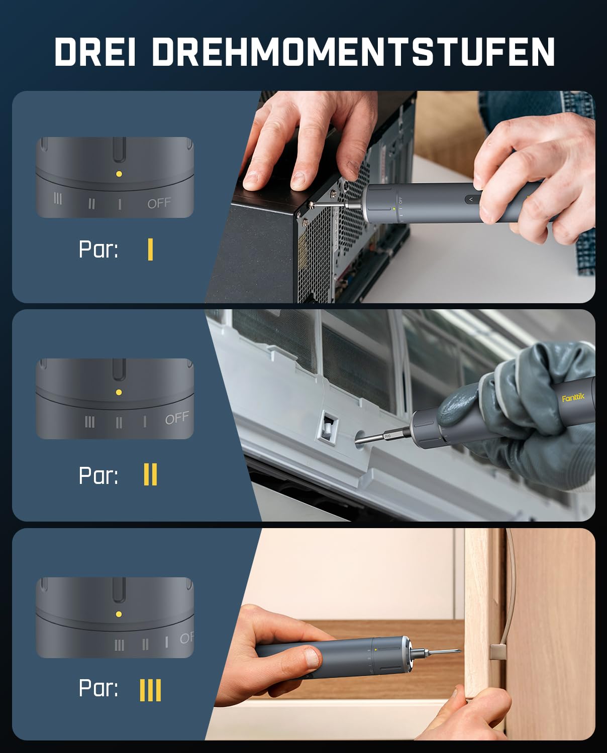 Fanttik Potente Destornillador Eléctrico de 3.7V, Juego de Destornilladores Recargable de 16 Puntas Máx 6 N.m, 3 Ajustes de par con Luz LED para Reparación de Muebles/Computadoras - S1 Pro