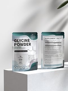 Glycine Powder - Glycine Supplements, Glycine 3000mg - Glycine Amino Acid Supplement, Pure & Gluten Free - Great Sugar Substitute 3000mg per Serving, 500g (1.1 lbs) (Pack of 1)