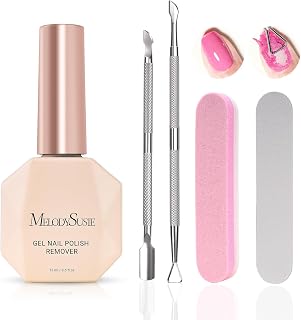 MelodySusie No-Soak Gel Nail Polish Remover Kit 15ml - 5-Min Fast Removal with Tools for Easy At-Home Manicures