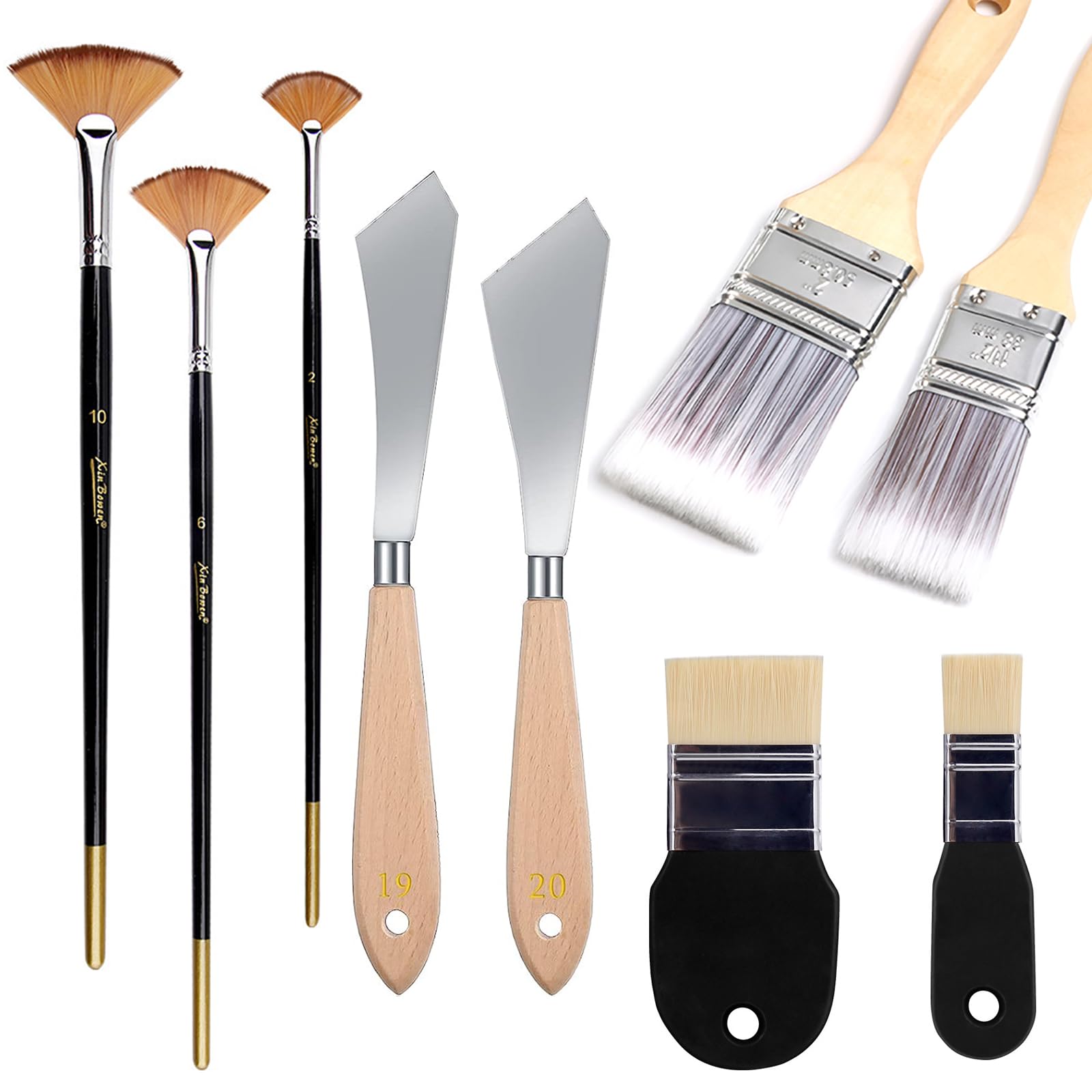 Amazon.com: Fortunemee 9 Pieces Painting Knife Set, 1'' 2'' Flat