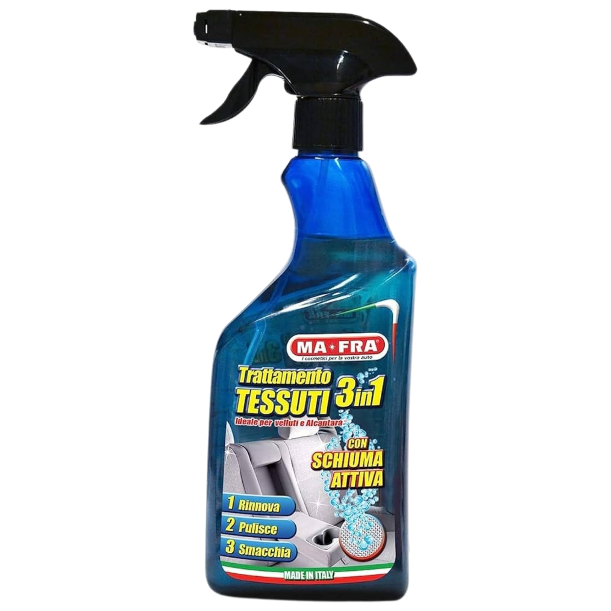 Ma-Fra Kit detergente per Trattamento Auto Interno ed Esterno. 3IN1 PLASTICA-LAST TOUCH-HP 12 - CERCHI & GOMME - GLASS CLEANER - Trattamento TESSUTTI 3IN1 INSIEME 7 PANNI MICROFIBRA MULTIUSO 30x35 cm