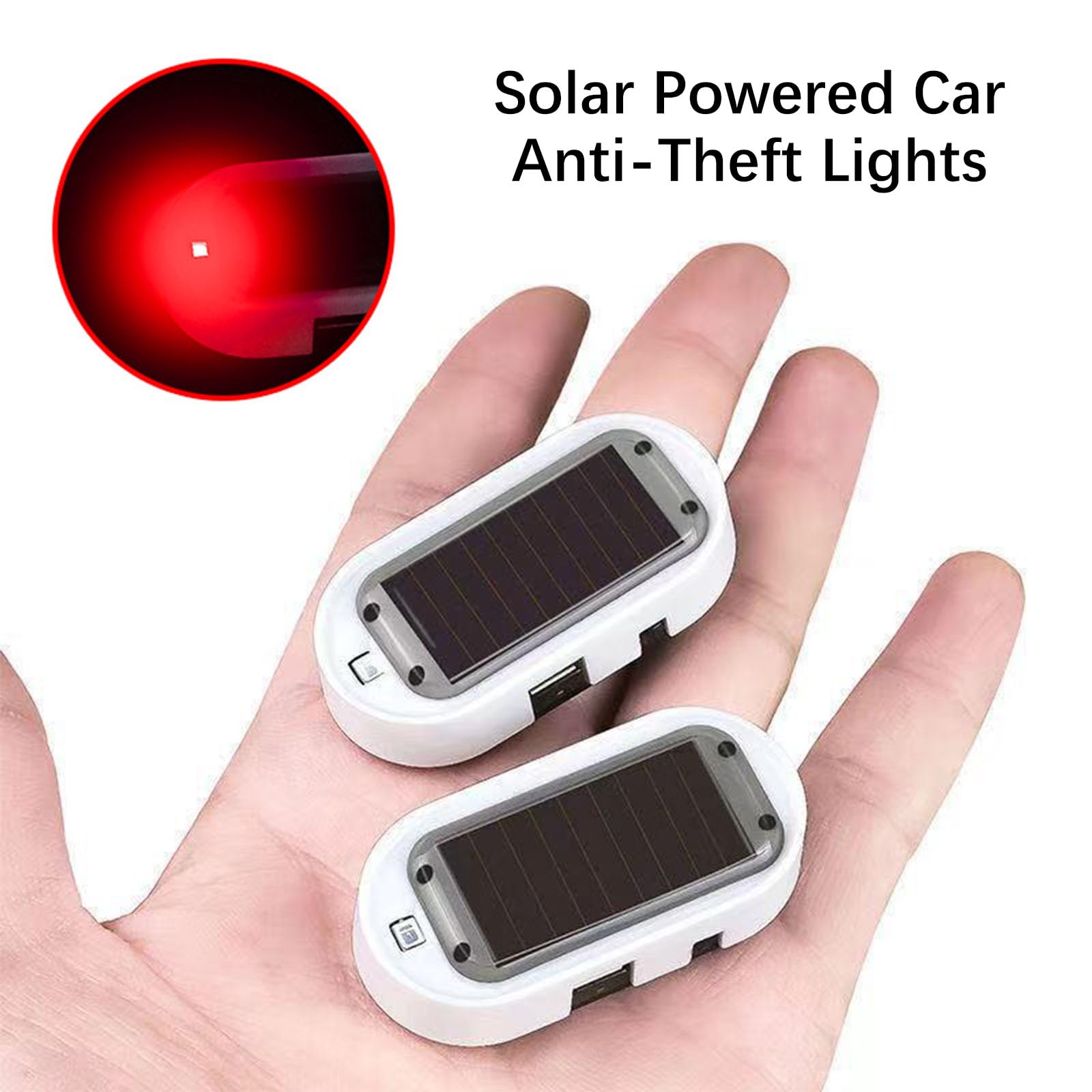 Solar Auto Alarmanlage Anti-Diebstahl Blinklampe - Dummy-Alarm-System mit blinkender roter LED