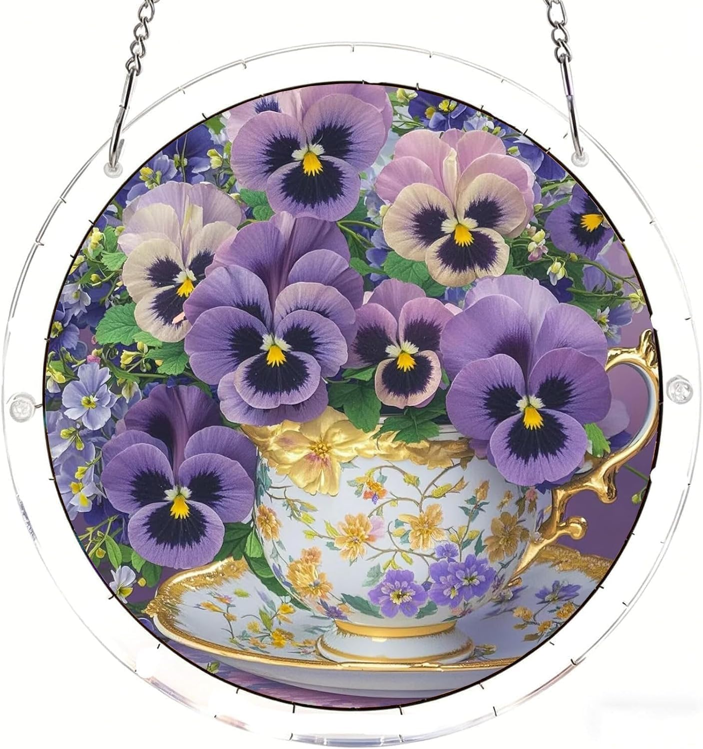 Moth Orchid Flowers Acrylic Jigsaw Puzzles Suncatcher, 8.2 Inch Window Hanging Suncatcher Acrylic Puzzle, DIY Home Decor Art Gift