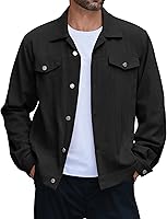 COOFANDY Men's Lightweight Cotton Denim Trucker Jacket - Soft Western Jean Coat for All Seasons Casual Wear