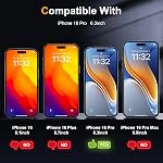 2 Pack Matte Glass Screen Protector for iPhone 17/ iPhone 16 Pro, Anti-Glare Anti-Fingerprint, No Dazzling, 9H Matt Tempered Glass Screen Protection Film, Dynamic Island Compatible