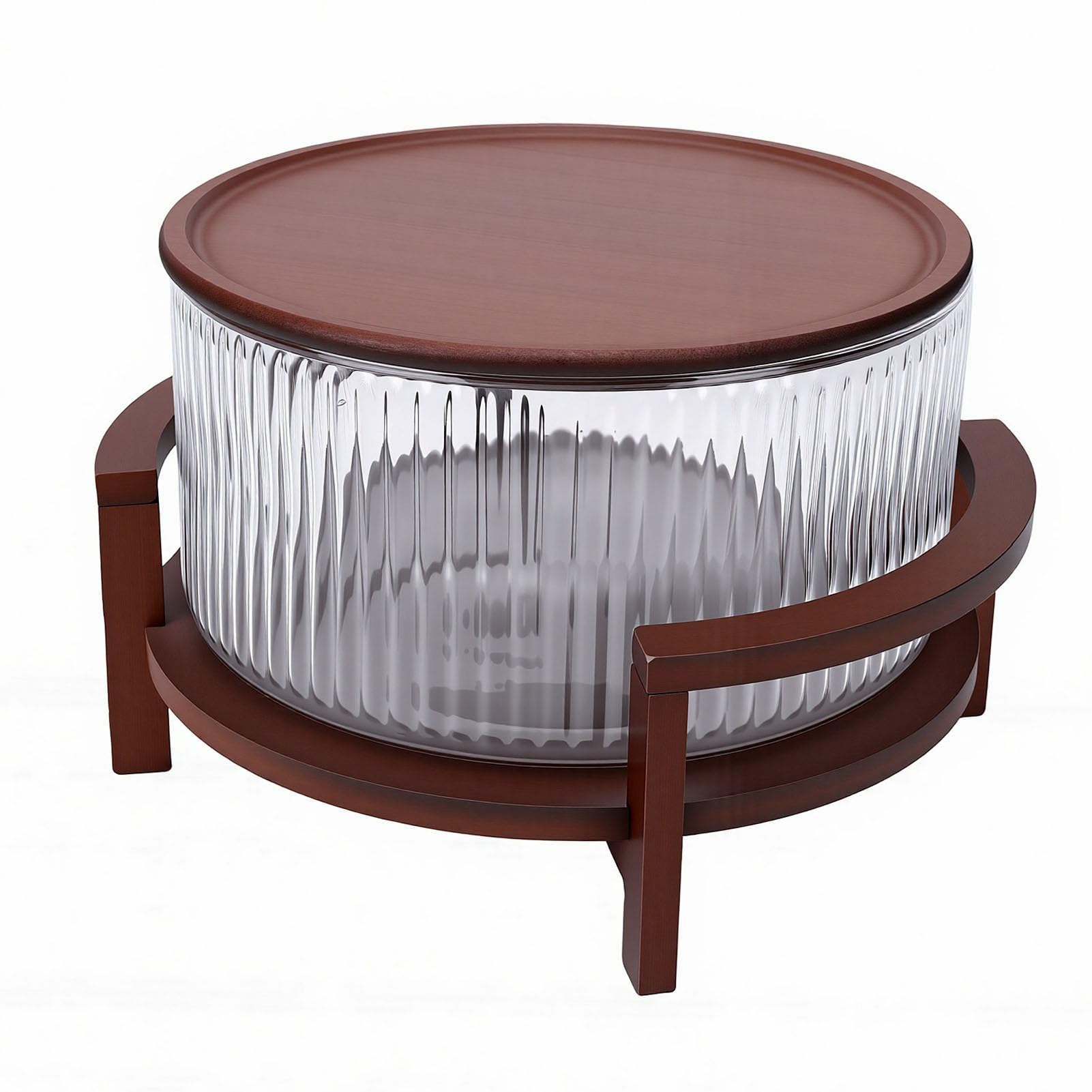 Tnfeeon Soporte y Tapa de Madera Cuenco a Prueba de Calor de 4,3 L para Servir Ensalada de Frutas Ensaladera de Vidrio para Cenar en Casa con Ensaladera de Vidrio