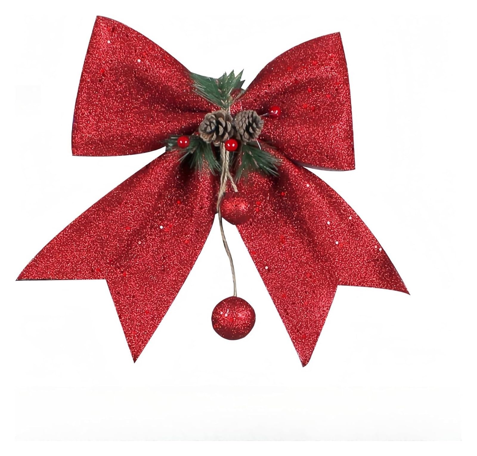 Fiocchi di Natale, grandi - Fiocco senza assemblaggio dell'albero Decorazione ghirlanda grande Arco for, porta e(Red)