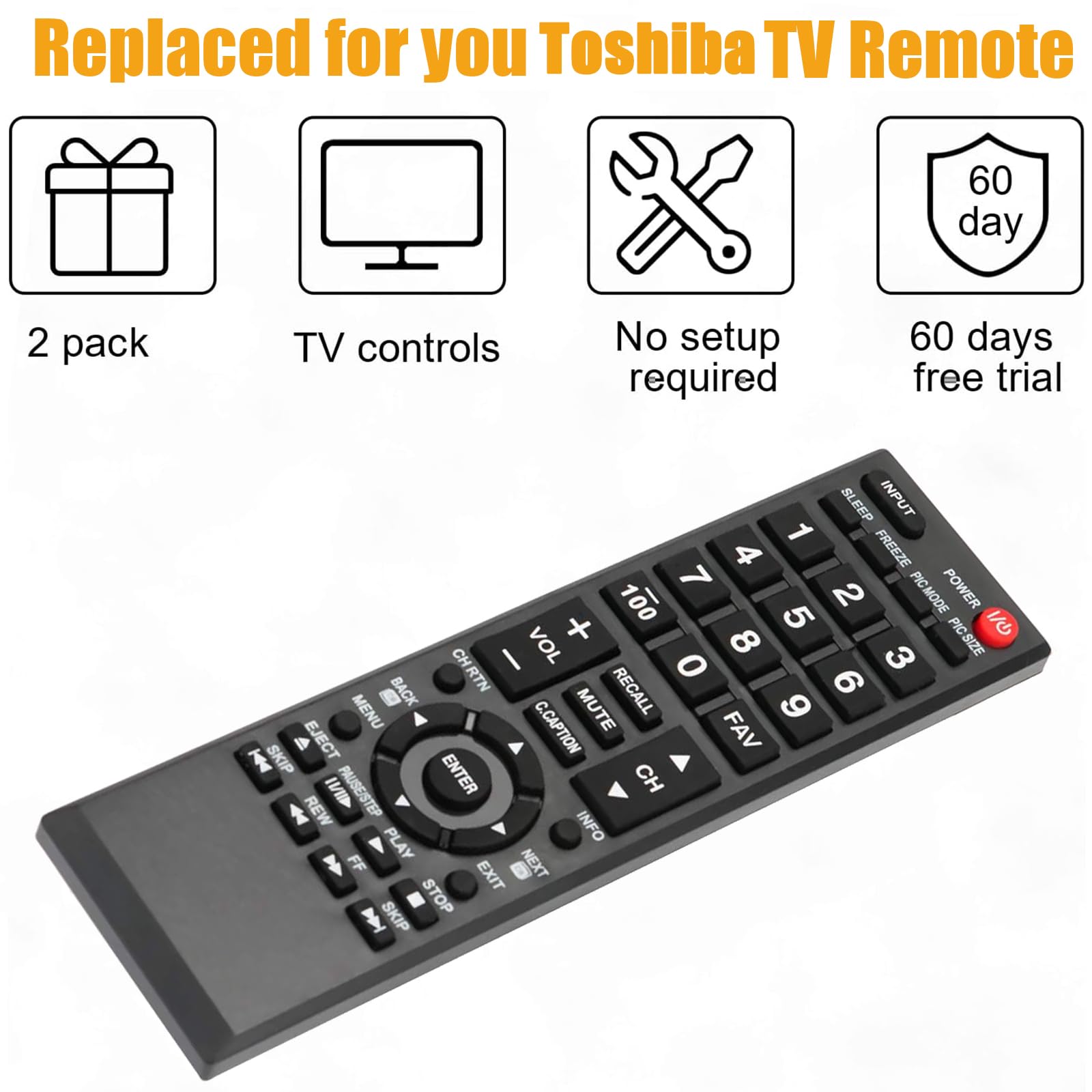 Universal Remote Control for All Toshiba TV Remote, CT-90325