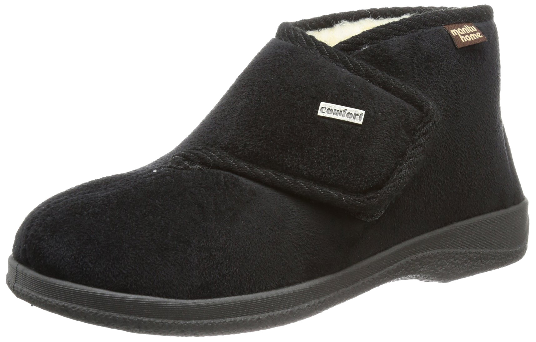 Manitu Men’s 270003 Warm lined high house shoes, Schwarz (Schwarz), 13 UK