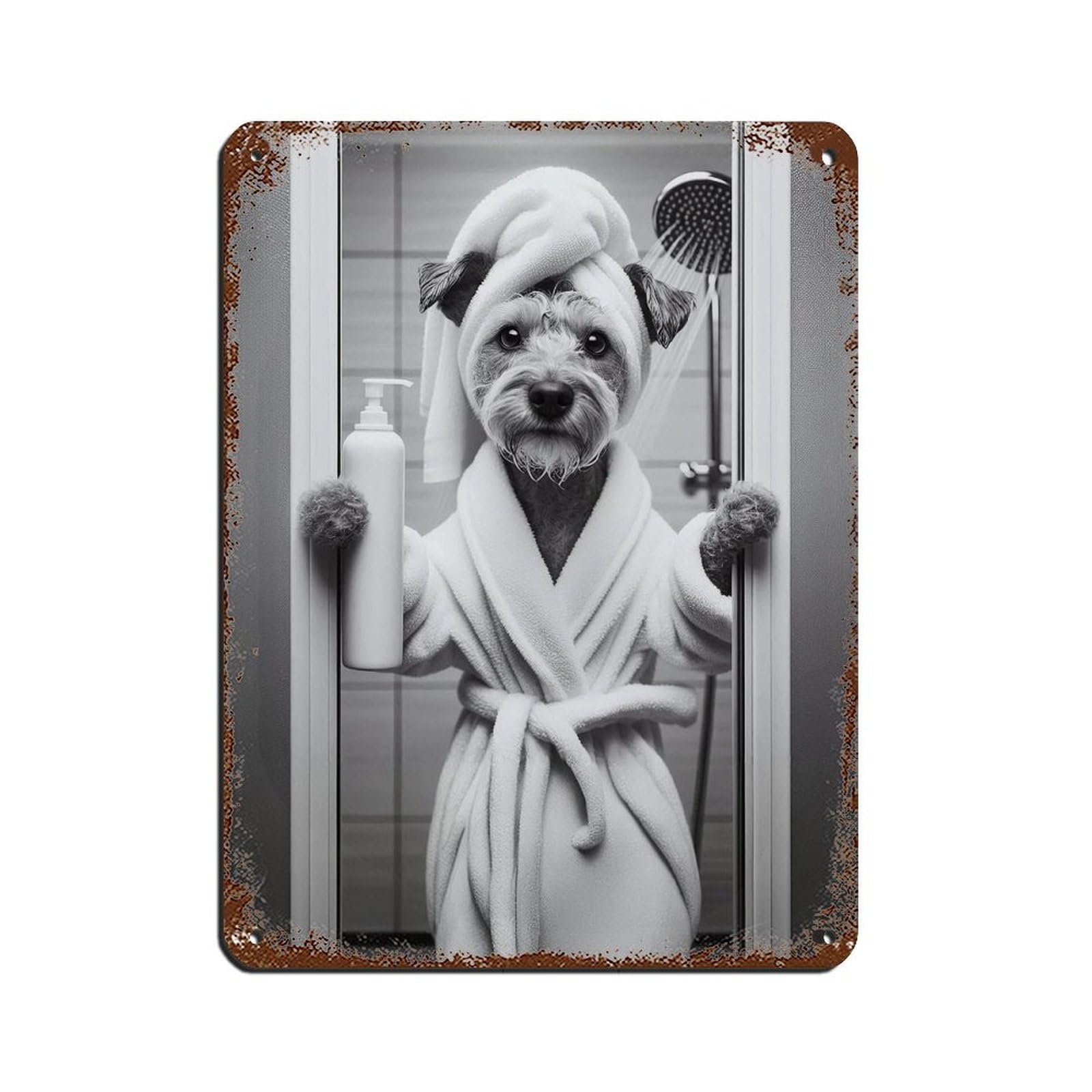 Patterdale Terrier Bathroom Art Poster Retro Poster Metal Tin Sign Chic Art Retro Iron Painting Bar People Cave Cafe Family Garage Poster Wall Decoration 12x16inch(30x40cm)