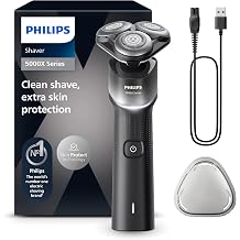 Philips Shaver Series 5000X Electric Shaver for Men Wet and Dry Shave Skin Protect Technology Flexible 360 Degree Shaving Head Charging in 1 Hour/5 Min Quick Charge Model X5004/00