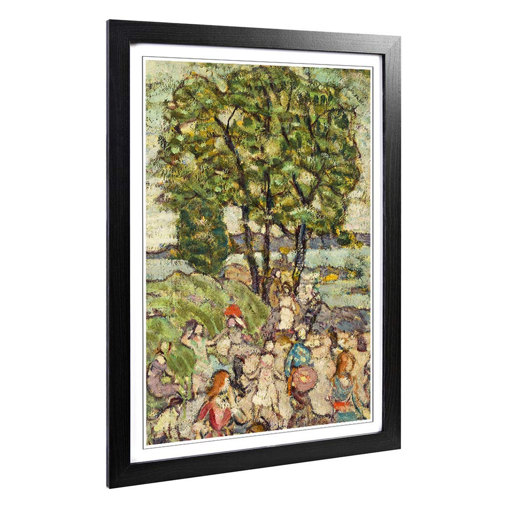 Big Box Art Framed Print of Maurice Pendergrast The Bathing Cove Design | Wall Art Picture | Home Decor for Kitchen, Living Room, Bedroom, Hallway, Black, A2 / 24.5x18 Inch / 62x45cm