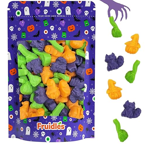 Halloween Spooktacular - Caramelos de mezcla de gomitas, rellenos de bolsas de fiesta para trucos o tratos, recuerdos de fiesta (media libra)