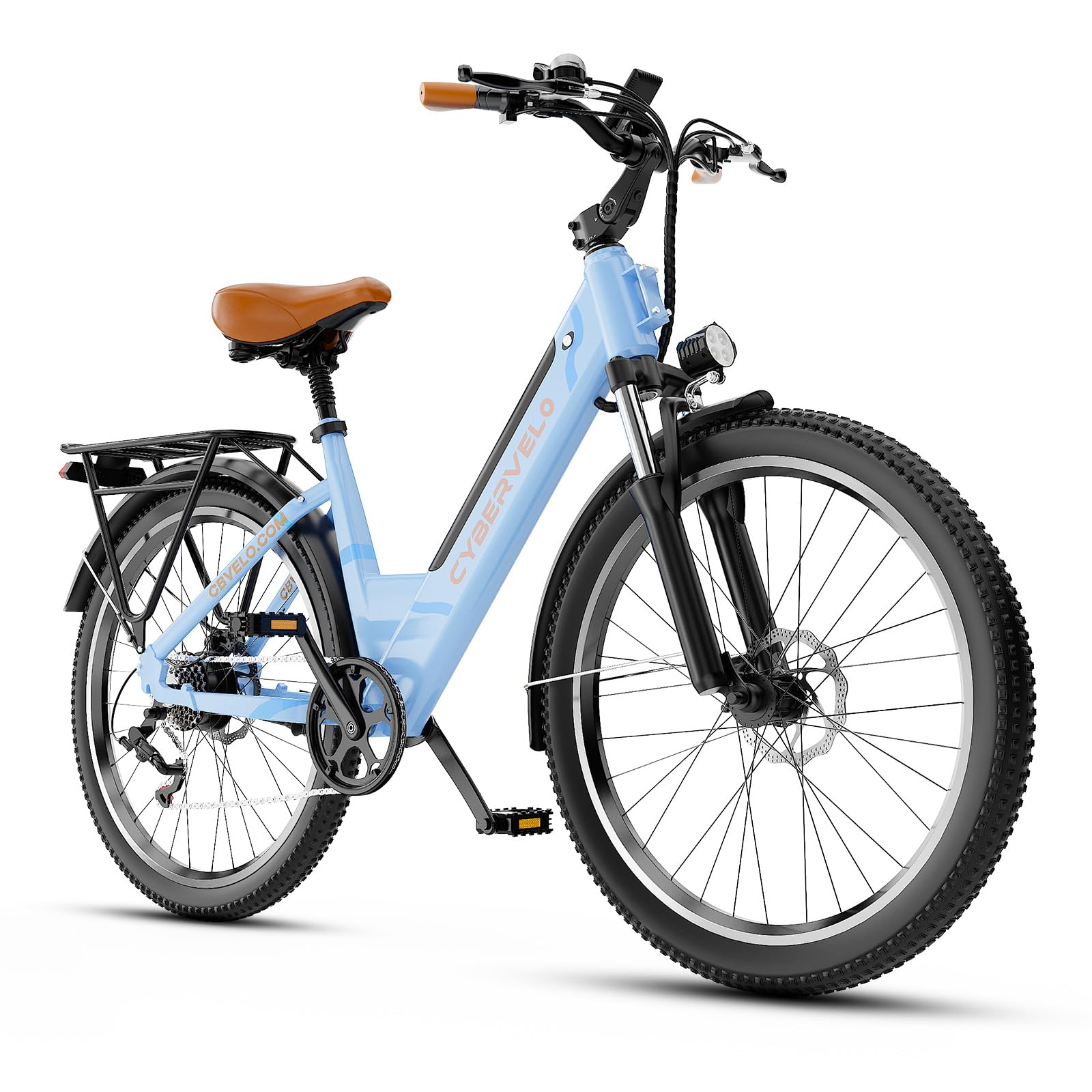Cybervelo 750W Electric Bike for Adults,up 80 Miles Removable Battery Ebike, 26" Electric E Bike with 7-Speed,Adult Electric Bicycles for Commute Beach Snow Womens/Man All Terrain