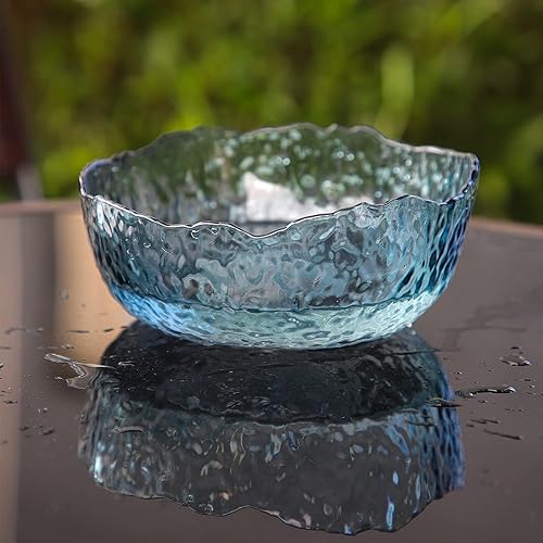 Miniatura 3 de TOSSOW - Tazón de ensalada de vidrio de forma irregular, cuencos para servir Pyrex de 25 onzas para preparación de cocina, frutas, aperitivos,