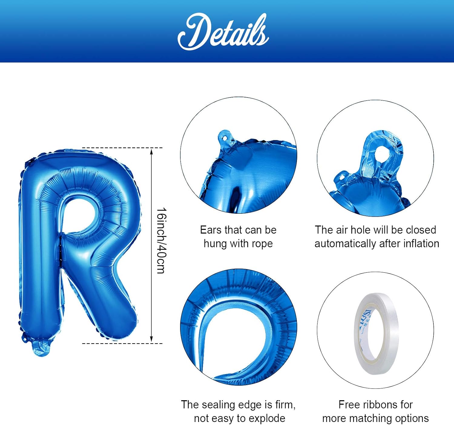 16 Inch Self Inflating Happy Birthday Balloons Banner Metallic Aluminum