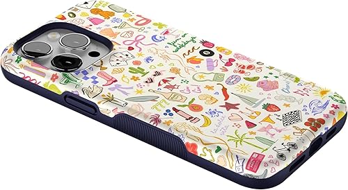 Vista 513 de Casely Funda para iPhone 15 Pro Jardín Secreto Flores mixtas Funda atrevida Compatible con MagSafe y botón de acción Jardín Secreto Floral