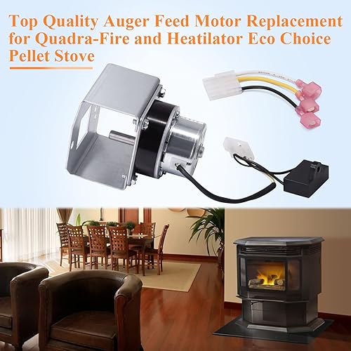 Miniatura 7 de Criditpid Motor de alimentación de barrena de repuesto 812-4421 para Quadrafire Classic Bay 1200, Castilla, Mt Vernon Pellet Stove, motor de barrena