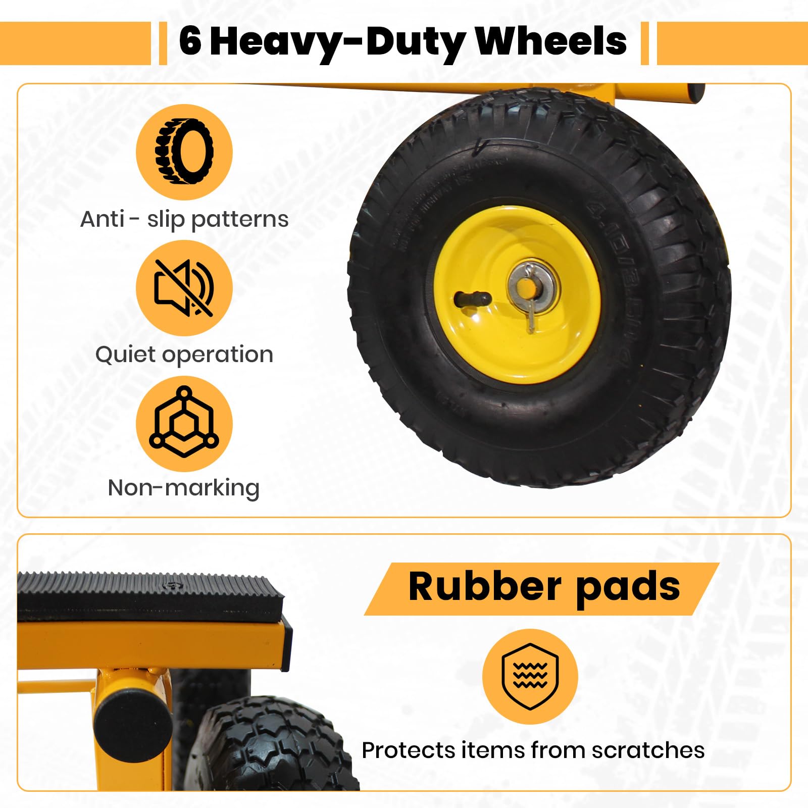 Heavy Duty 6 Wheel Dolly - 1300 lbs Capacity -4 Heavy Duty 6 Wheel Dolly - 1300 lbs Capacity -4