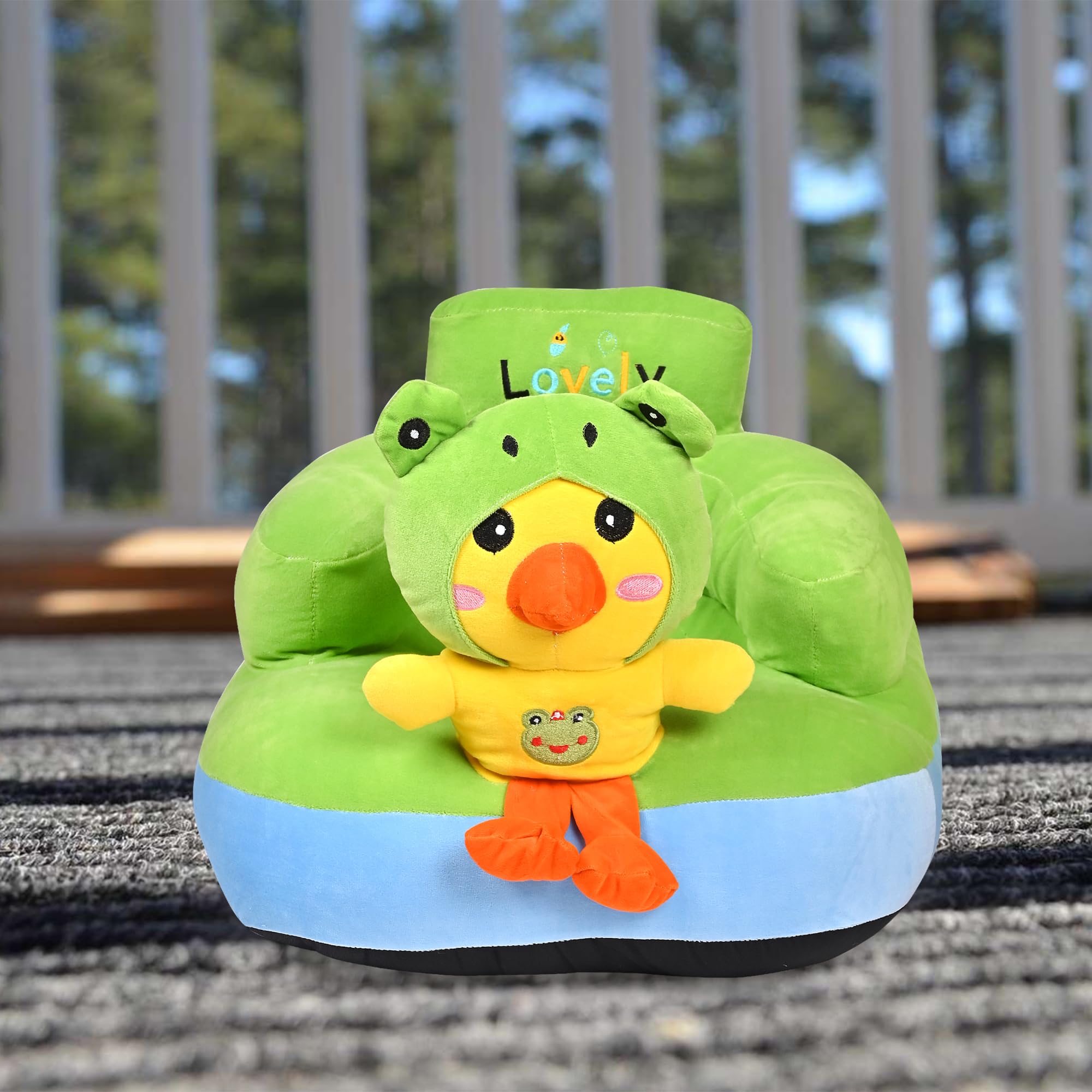 Besties Cotton Toddlers Training Seat Baby Safety Sofa Dining Chair/Learn To Sit Stool, 3-12 Months (Chick Baby Chair) - 1, Multicolor, 1 Seater