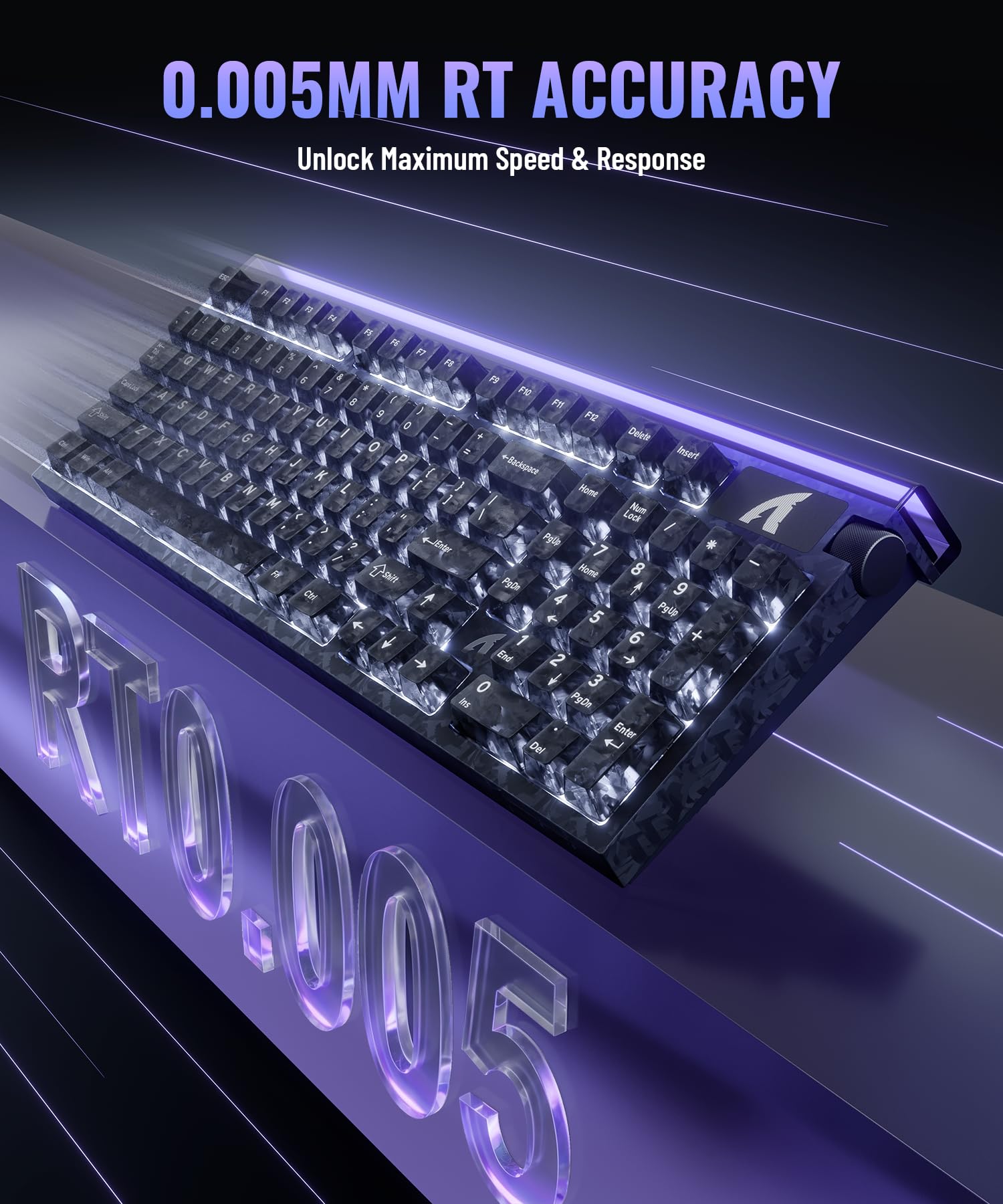 ATTACK SHARK R98 HE Clavier Gaming Magnétique Fibre de Carbone 8K