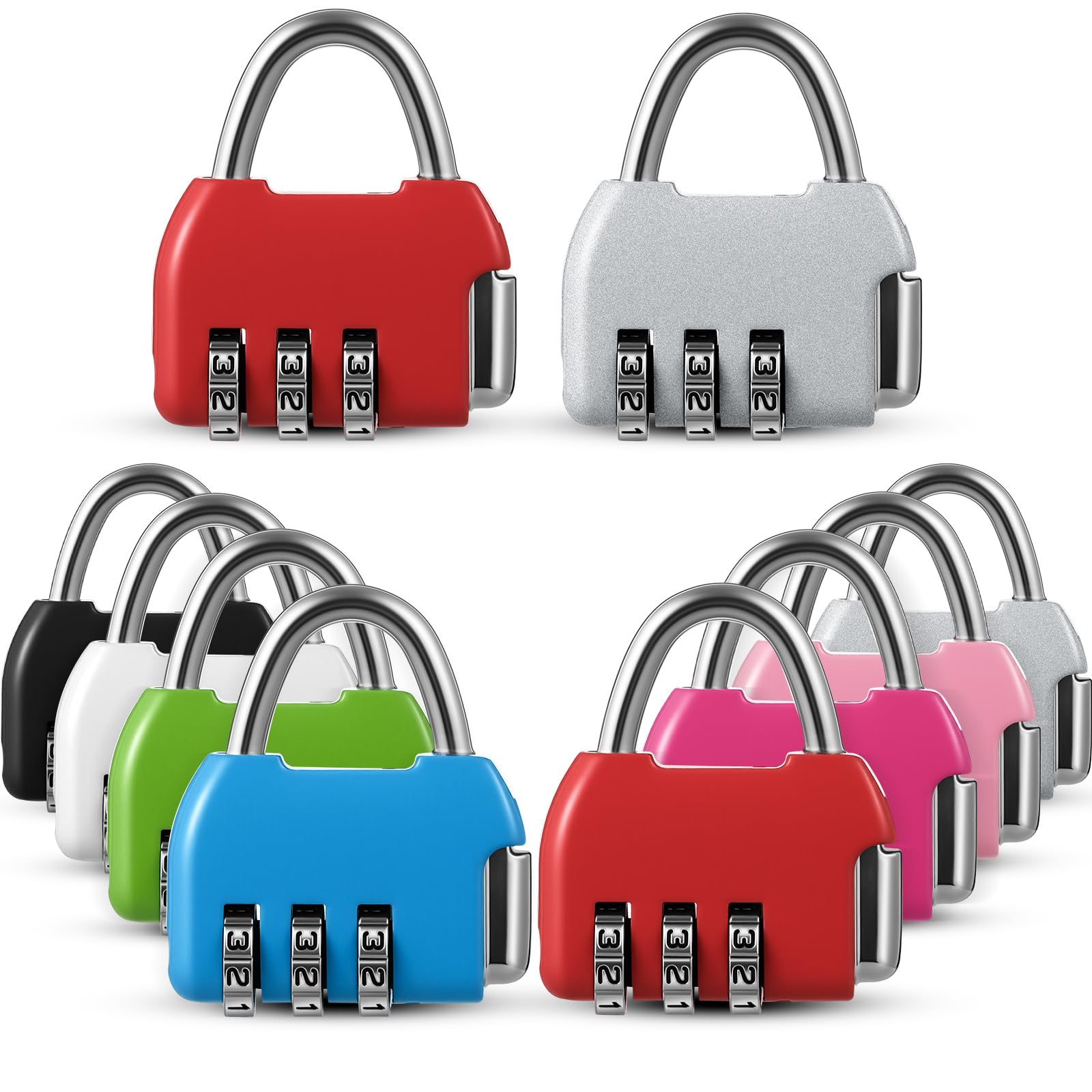 Moxweyeni 10 Pcs Digit Combinations Padlock Safe Cipher Lock Mini Combination Resettable Number for Suitcases Luggage Briefcases Computer Bags (Modern