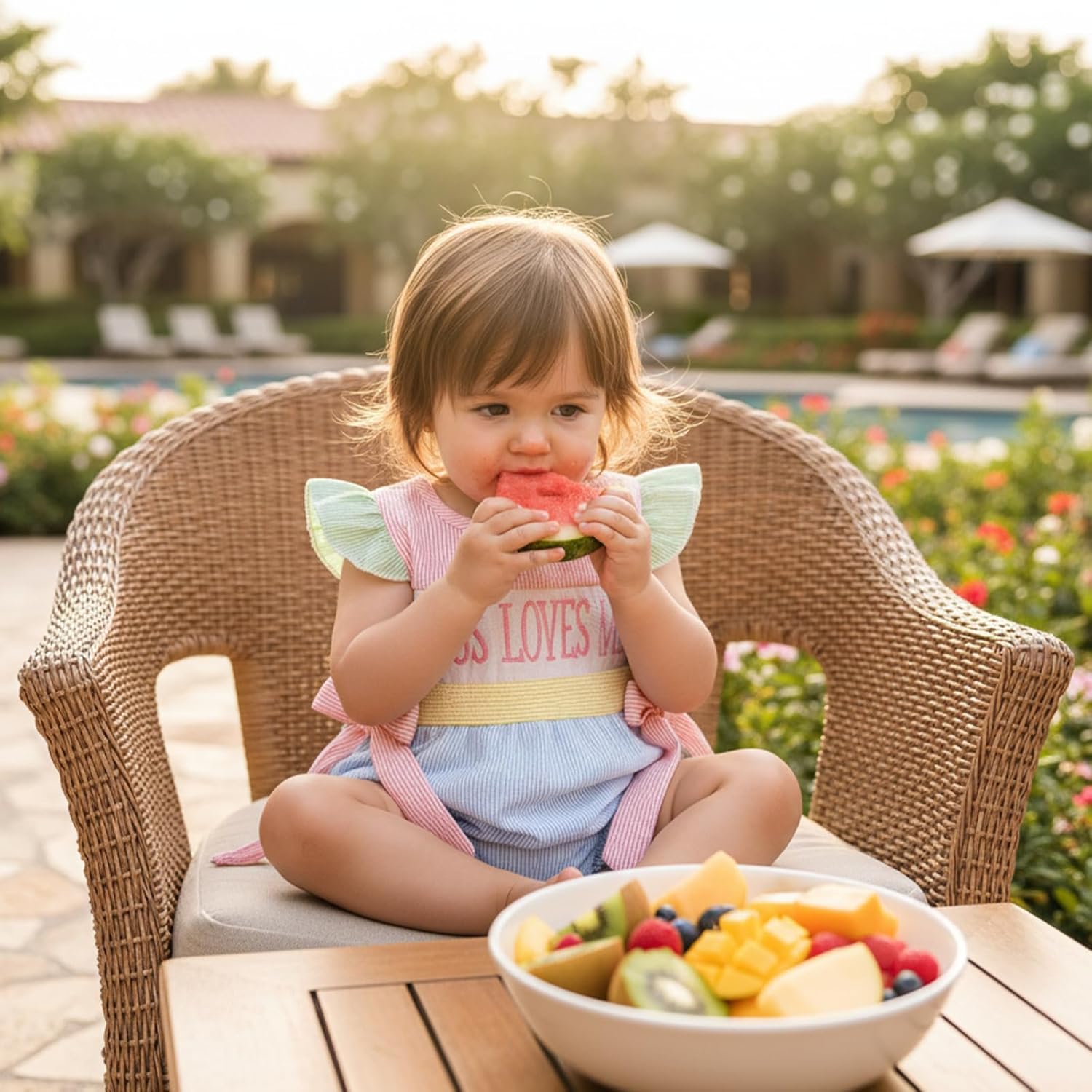 My First Easter Baby Girl Outfit Striped Bow Sleeveless Bubble Onesie Romper Summer Newborn Infant Clothes - Image 3