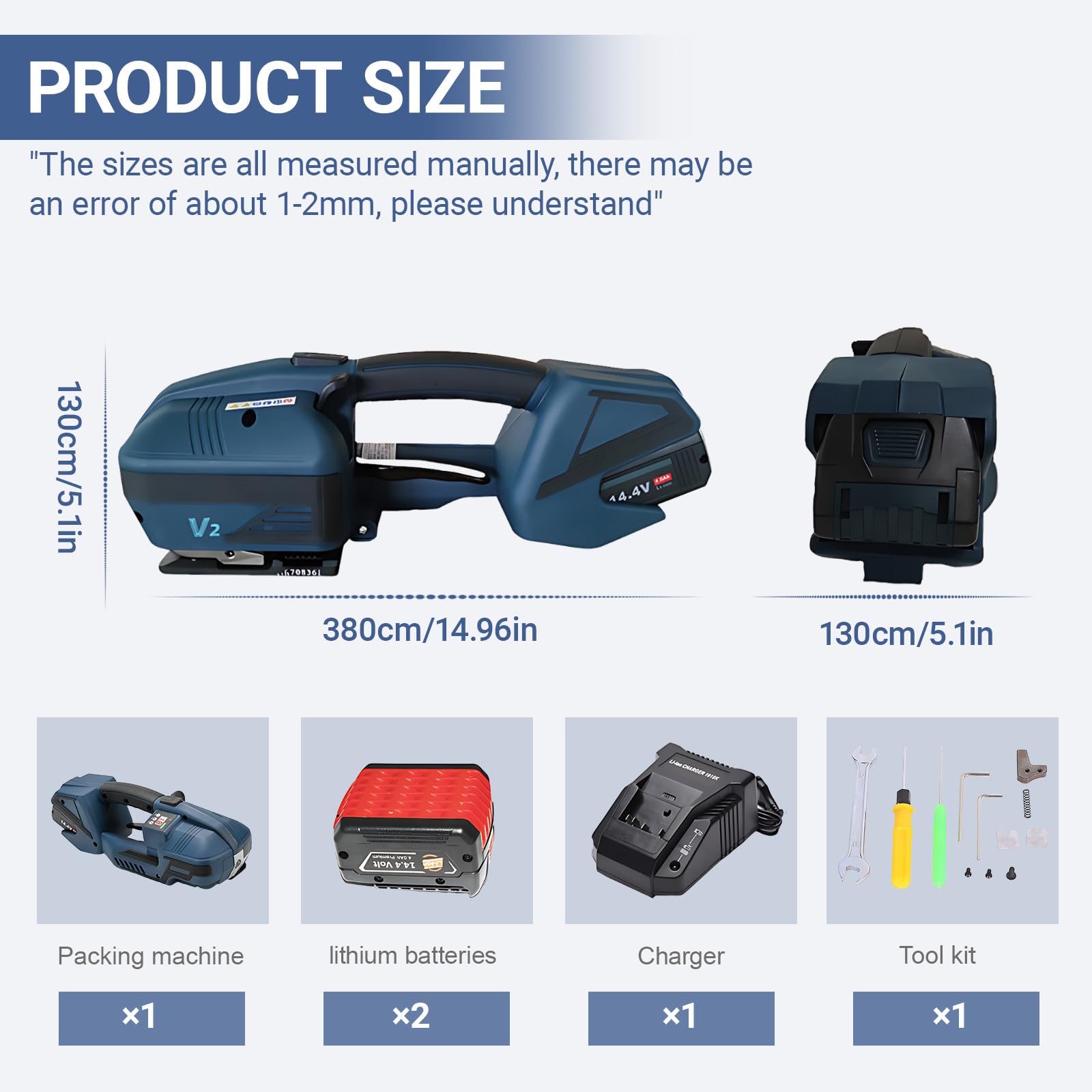 Reggiatrice Elettrica con Schermo LCD, 2 Batterie da 4000 mAh, Reggiatrice Elettrica Portatile per Reggia in Pp E Pet, Reggiatrice Automatica per Pallet di Scatole di Imballaggio