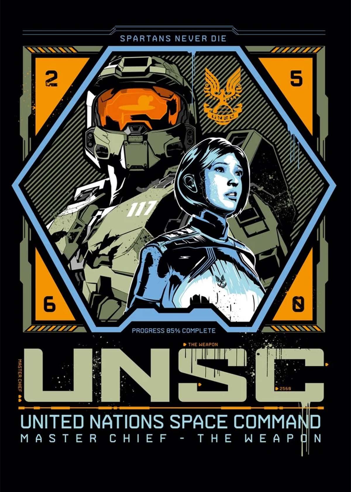 GHPOSTER Spartans never die | Best halo games Poster Collection | 300GSM Paper, No Frame, Medium 12x18 inches