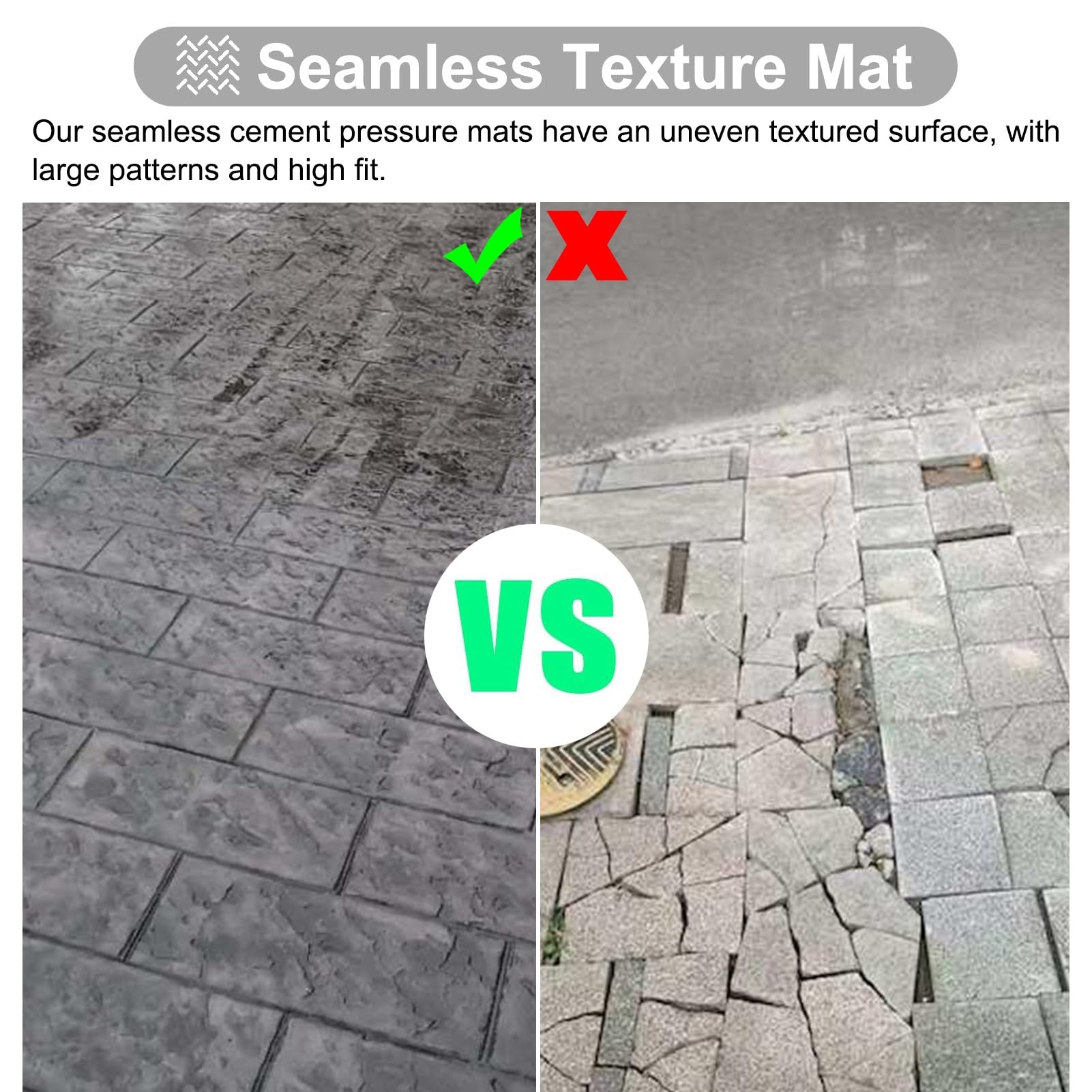 Stampi per calcestruzzo - Tappetino quadrato in ardesia per pavimenti e pareti decorative, stampo in poliuretano senza cuciture per stampaggio su calcestruzzo