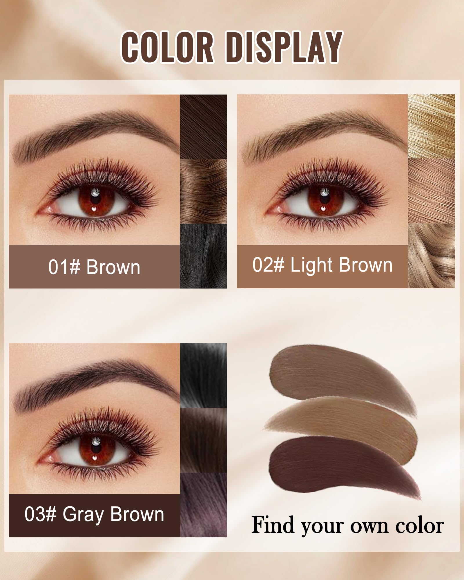 Eyebrow Tattoo Peel Off Gel Tint- 2Pcs Light Brown Tinted Eyebrow Tattoo Gel, Waterproof Transfer-proof Brow Stain - Image 3