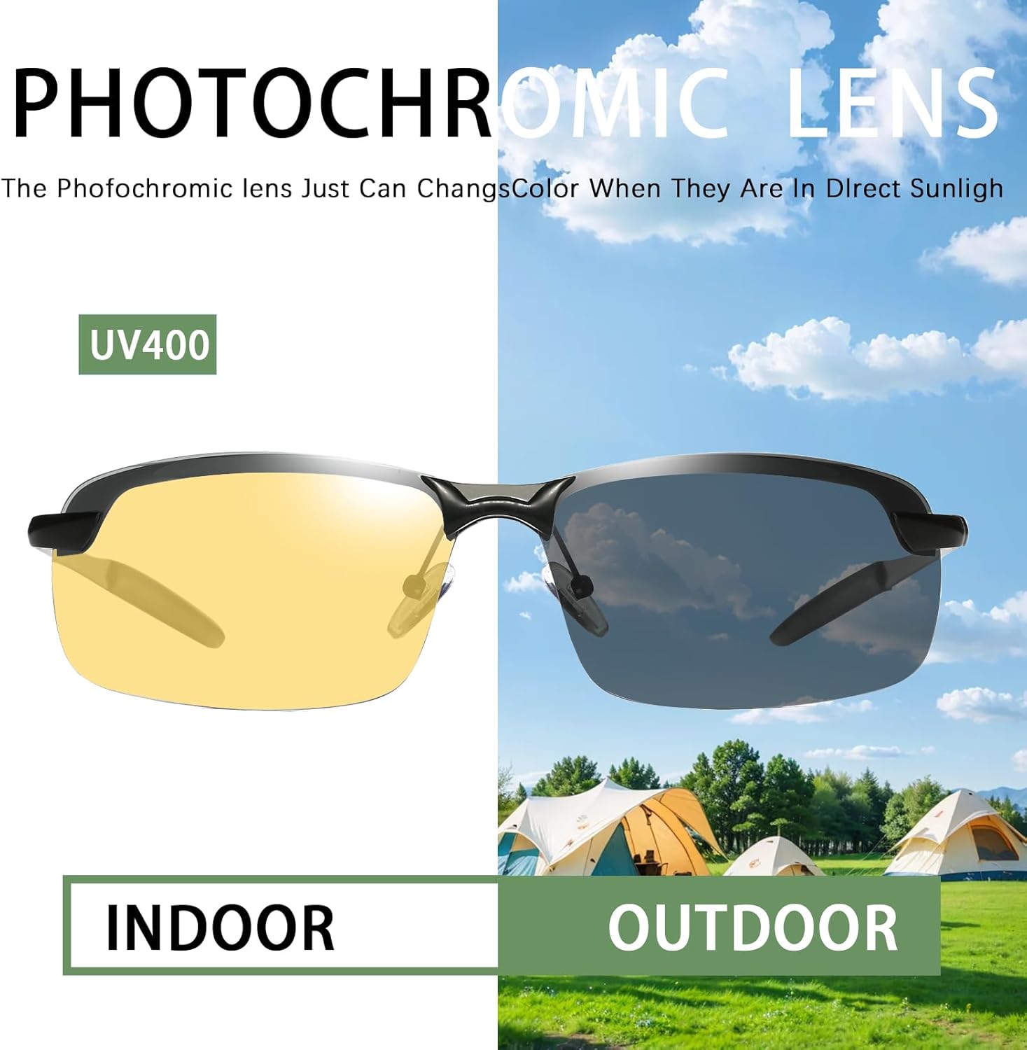 K.LAVER Polarized Photochromic Sunglasses For Men And Women Night Vision Glasses For Driving Cycling UV400 Transition Shades - Image 3