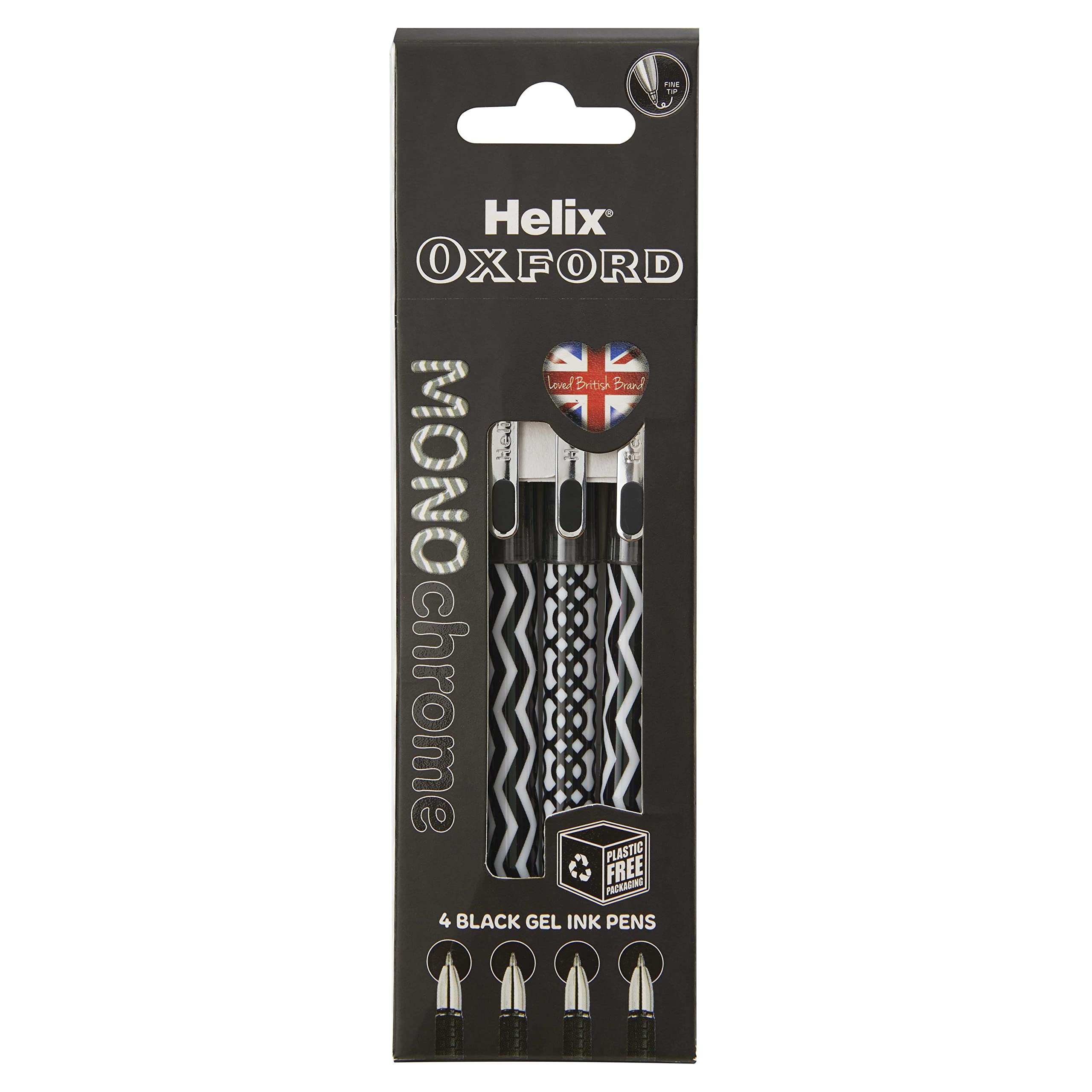 Helix Oxford Monochrome Gel Black Ink Pens x4 โ image 1